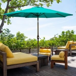 9' Outdoor Patio Table Umbrella with Tilt and Crank, Turquoise