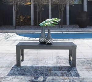 Amora Outdoor Coffee Table, Charcoal Gray