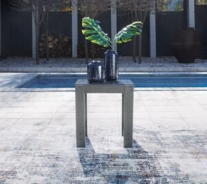 Amora Outdoor End Table, Charcoal Gray