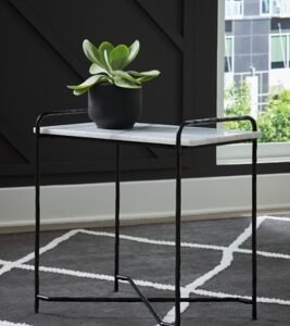 Ashber Accent Table, White/Black