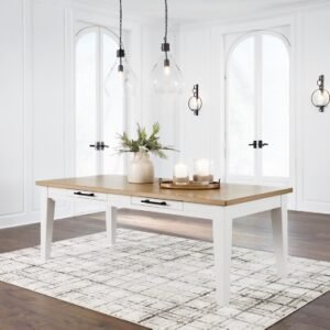 Ashbryn Dining Table, White/Natural, Wood
