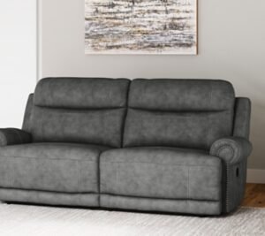 Austere Manual Reclining Sofa, Gray