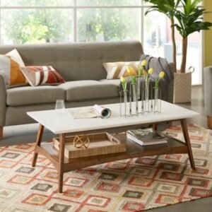 Avenu Coffee Table, Off White/Pecan