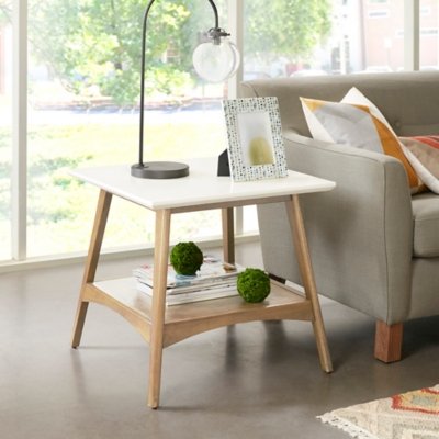 Avenu End Table, Off White/Natural