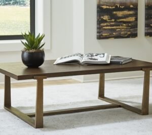 Balintmore Rectangular Coffee Table, Brown/Gold Finish