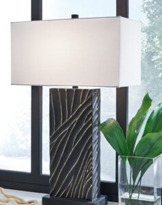 Bartlen Table Lamp, Black/Gold Finish