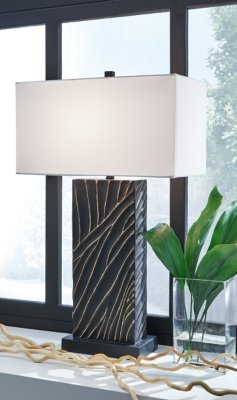 Bartlen Table Lamp, Black/Gold Finish