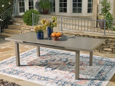 Beach Front Outdoor Extendable Dining Table, Beige