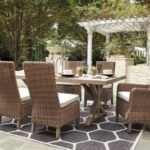 Beachcroft Outdoor Dining Table and 6 Chairs, Beige