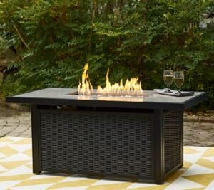 Beachcroft Outdoor Fire Pit Table, Black/Light Gray
