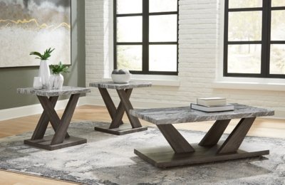 Bensonale Table (Set of 3), Brown/Gray