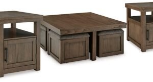 Boardernest Coffee Table with 2 End Tables, Brown