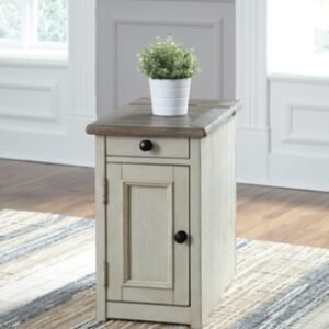 Bolanburg Chairside End Table with USB Charging, Two-tone