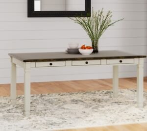 Bolanburg Dining Table with 6 Storage Drawers, Two-tone, Wood