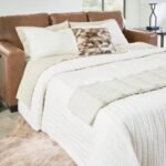 Bolsena Queen Leather Sofa Sleeper Leather, Caramel