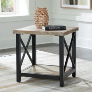 Bristenfort End Table, Brown/Black