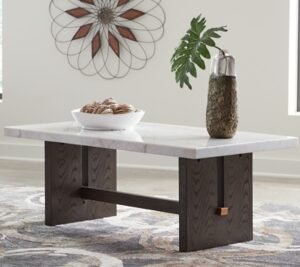 Burkhaus Coffee Table, White/Dark Brown