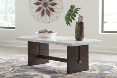 Burkhaus Coffee Table, White/Dark Brown