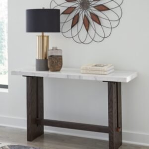 Burkhaus Sofa Table, White/Dark Brown