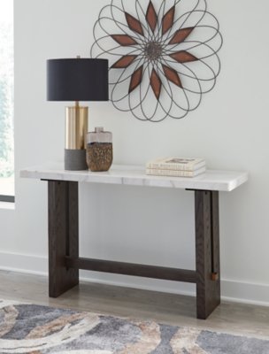 Burkhaus Sofa Table, White/Dark Brown