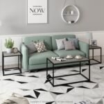 Camus Modern Living Room Table 3-Piece Set, French Oak Gray