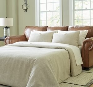 Carianna Queen Leather Sofa Sleeper Leather, Caramel