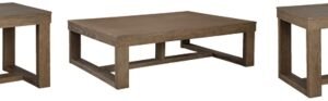 Cariton Coffee Table with 2 End Tables, Gray
