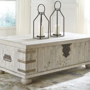 Carynhurst Lift Top Coffee Table, White Wash Gray