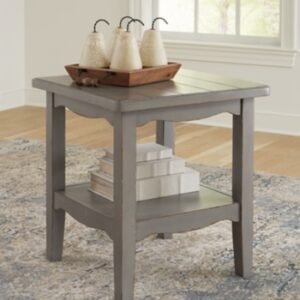 Charina End Table, Antique Gray