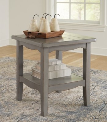 Charina End Table, Antique Gray