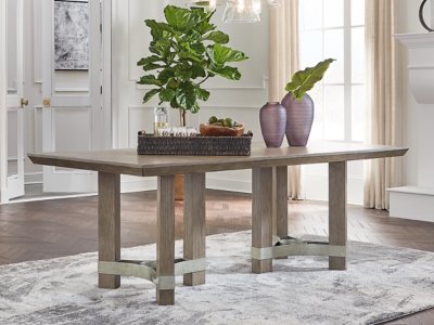 Chrestner Rectangular Dining Table, Gray, Wood