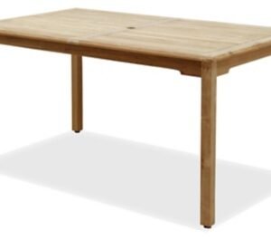 Clemente Outdoor Rectangular Table , Brown