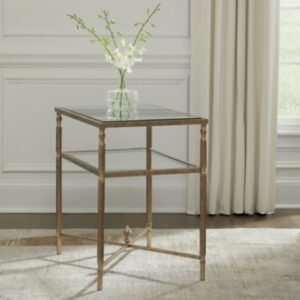 Cloverty End Table, Aged Gold Finish