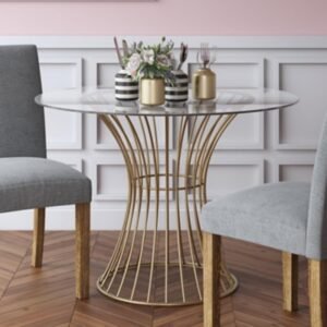 CosmoLiving Westwood Dining Table, Brass
