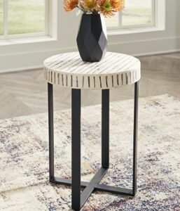 Crewridge Accent Table, Black/Cream