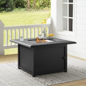 Crosley Outdoor Fire Pit Table, Black/Gray