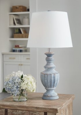 Cylerick Table Lamp, Antique Blue