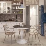 Dakota Dining Table, White/Brown