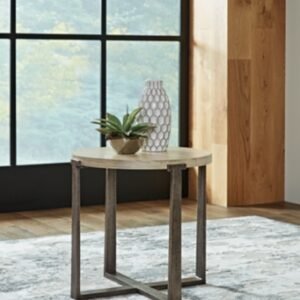 Dalenville Round End Table, Gray