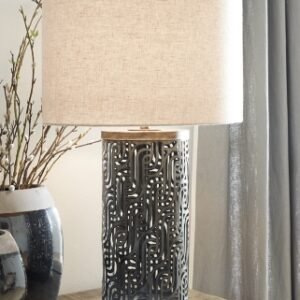 Dayo Table Lamp, Gray/Gold Finish