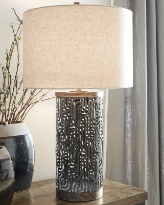 Dayo Table Lamp, Gray/Gold Finish