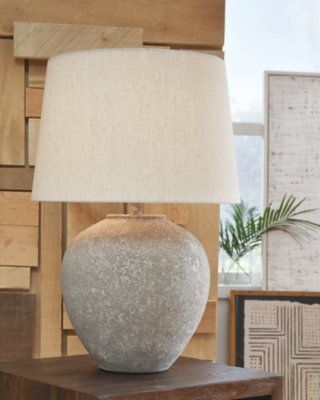 Dreward Table Lamp, Distressed Gray
