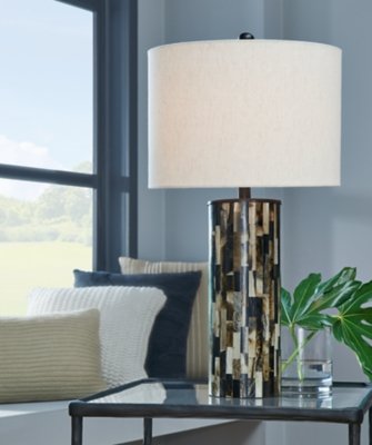 Ellford Table Lamp, Black/Brown/Cream