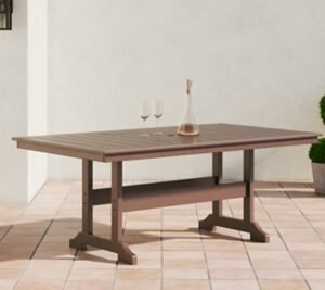 Emmeline Outdoor Dining Table, Brown