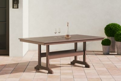 Emmeline Outdoor Dining Table, Brown