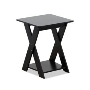 Espresso Finish Modern Criss-Crossed End Table