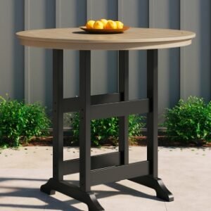 Fairen Trail Outdoor Bar Table , Black/Driftwood