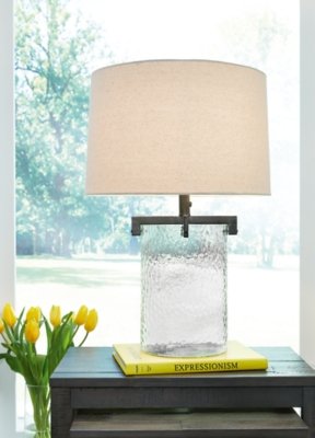 Fentonley Table Lamp, Clear/Antique Black