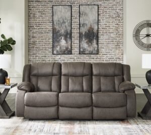 First Base Manual Reclining Sofa, Gunmetal