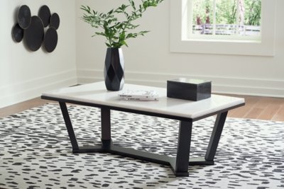 Fostead Coffee Table, White/Espresso